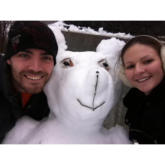 We made a snow Teddy!