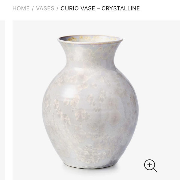 Curio Vase – Crystalline, Large, Color: Candent White