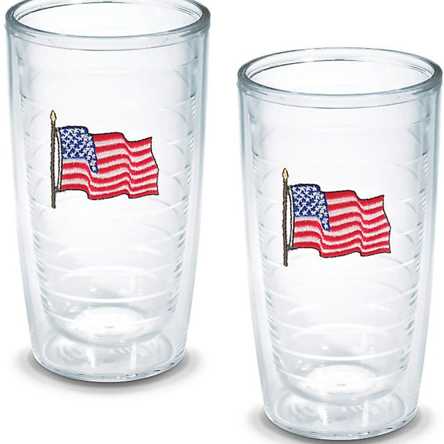 Tervis American Flag Insulated Tumbler with Emblem 2 Pack - Boxed, 16 oz - Tritan, Clear