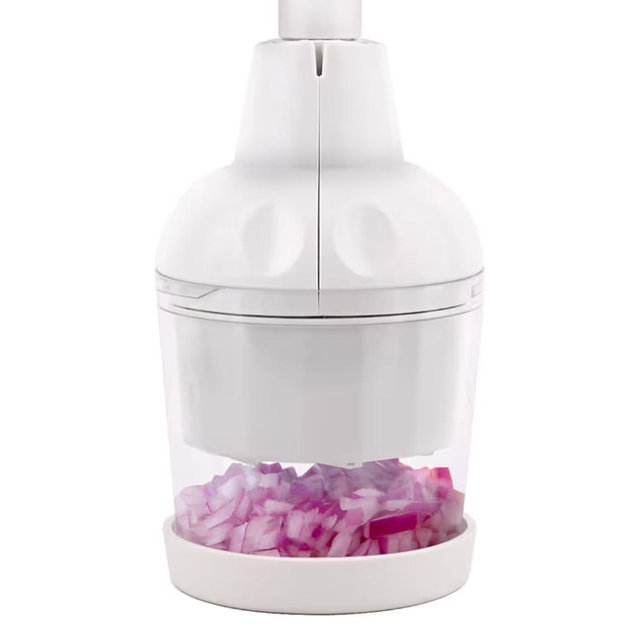 Vegetable Chopper, Food Chopper Manual Hand, Onion, Salad, Garlic, Nut & Veggie Cutter, Dishwasher Safe, White