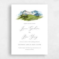 White Wedding Invitation - Mirador Portrait