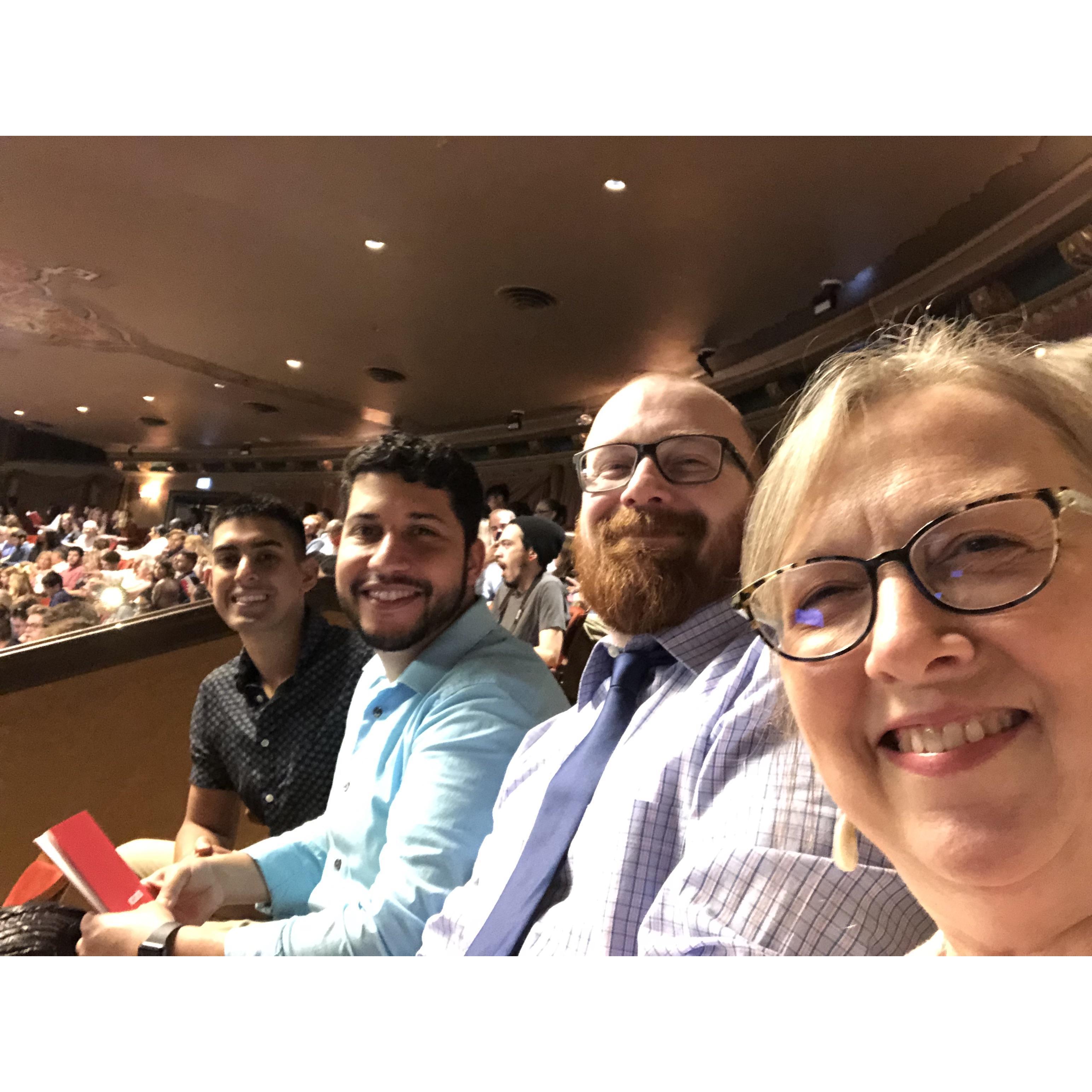 Kevin, Ricky, Drew, and Mama supporting Sarah at her Master's graduation! Ricky's mom, dad, and sister were right behind them!