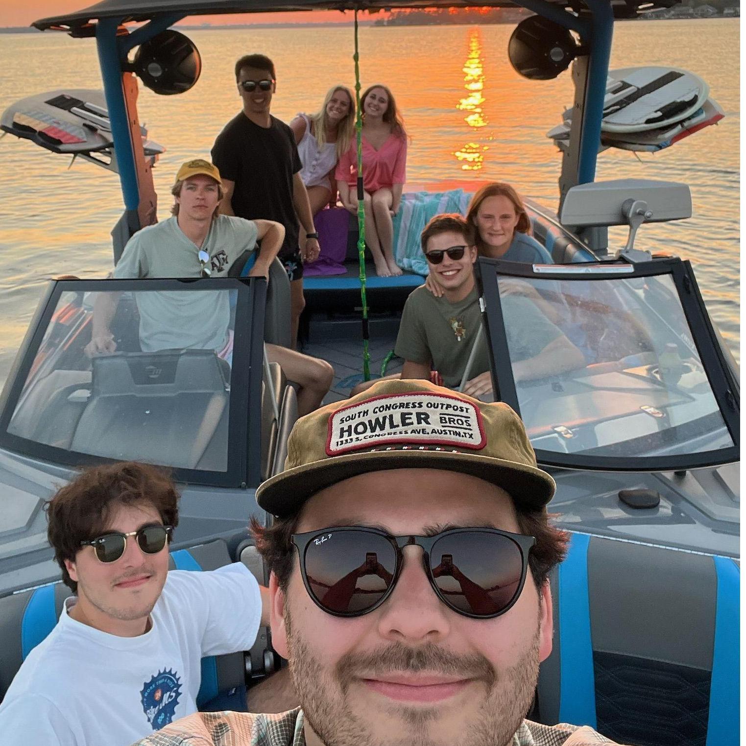 Lake weekend with roommates. Ben's house was just down the street from Kylee's house for their senior year, so the two houses got very close. Lots of dinner and game nights. Good times.