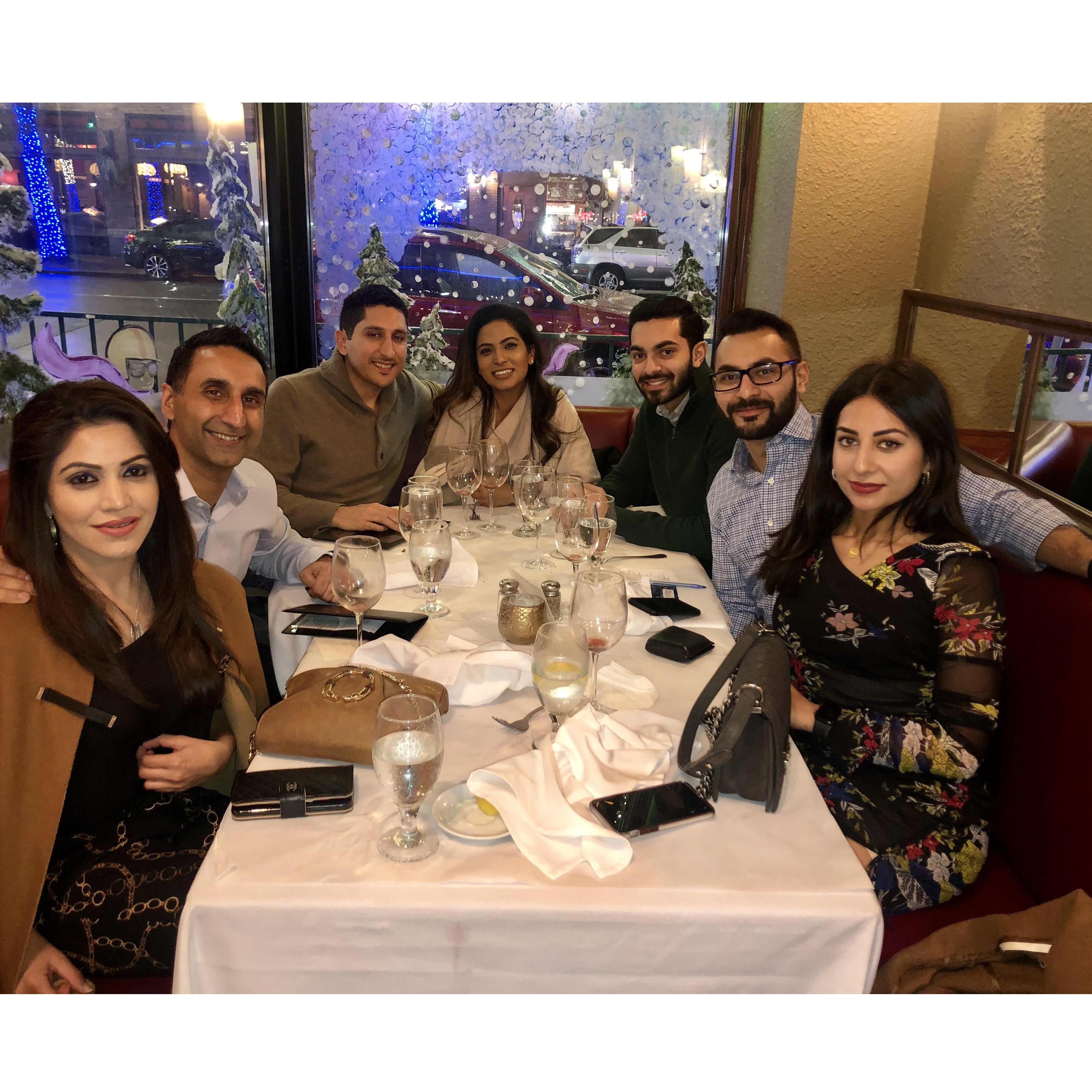 Surprise dinner with family after Azim proposed!   
12-29-2018