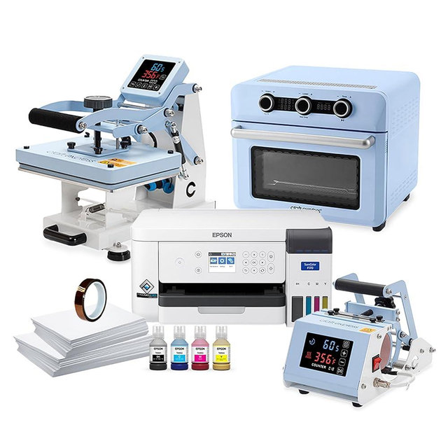 Epson F170 Sublimation Printer & Craft Express Combo Heat Press, Mug Press, & Sublimation Oven