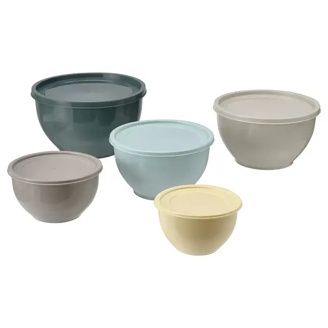 IKEA: GARNITYRENBowl with lid, set of 5, mixed colors