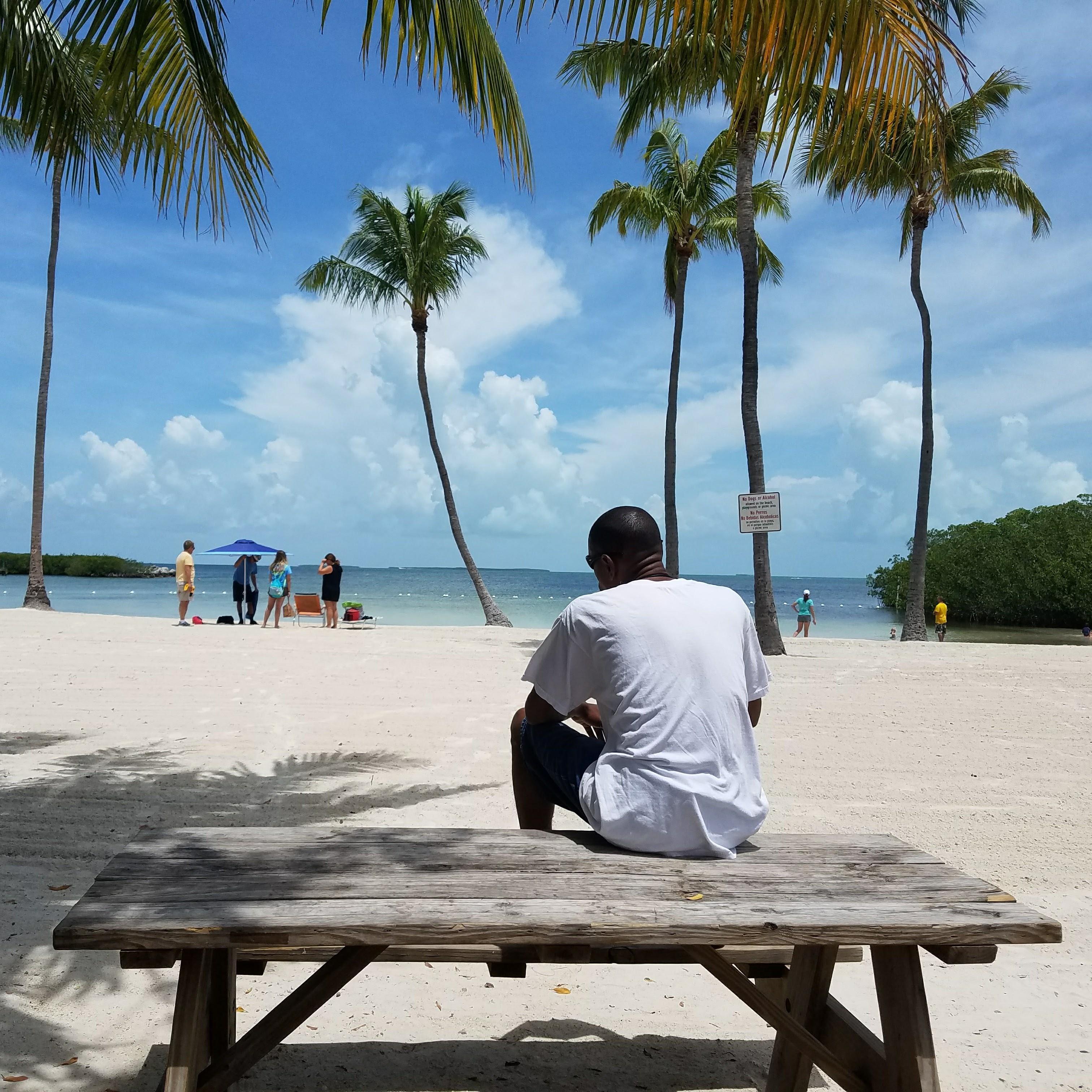 One of Reggie's favorite parks. This is in Islamorda in The Keys. He did a lot of thinking about life on this beach.