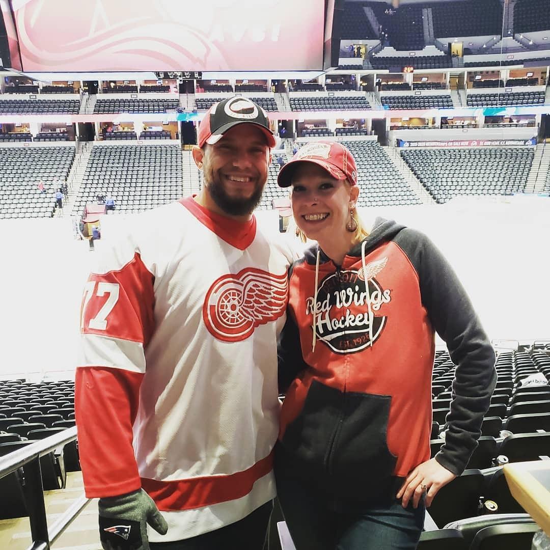 Wings Game. Thank goodness he is a Michigan boy