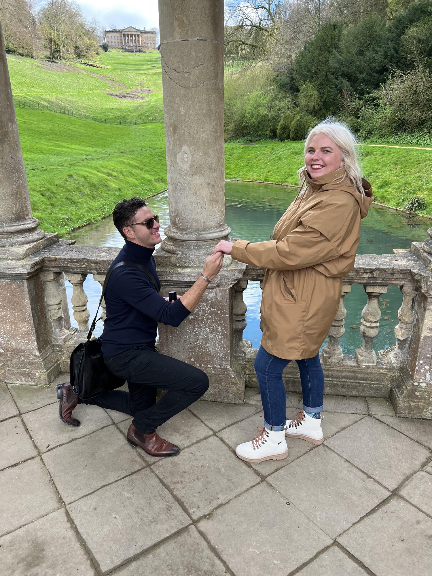 A lovely couple happened to come by after he had popped the question so we replayed the moment