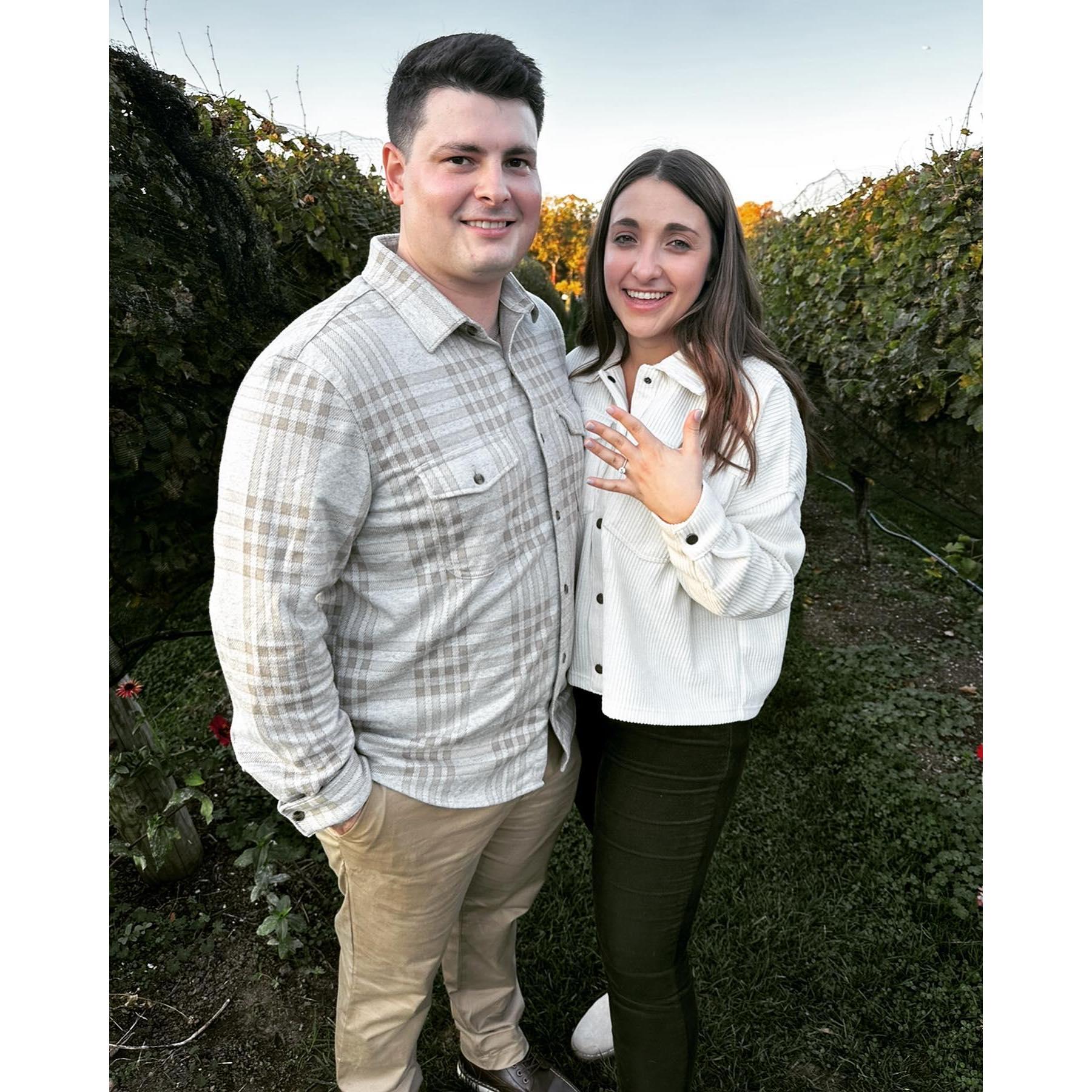 Moments after Pat popped the question!