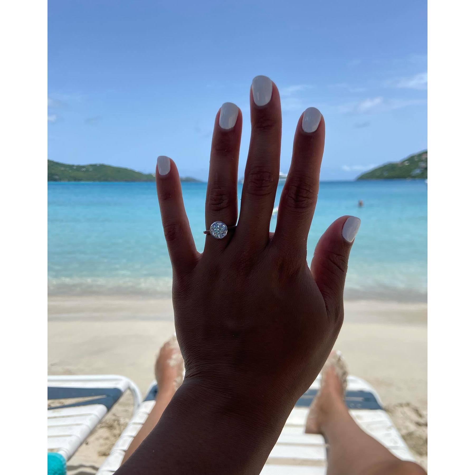 Enjoying being engaged in Saint Thomas