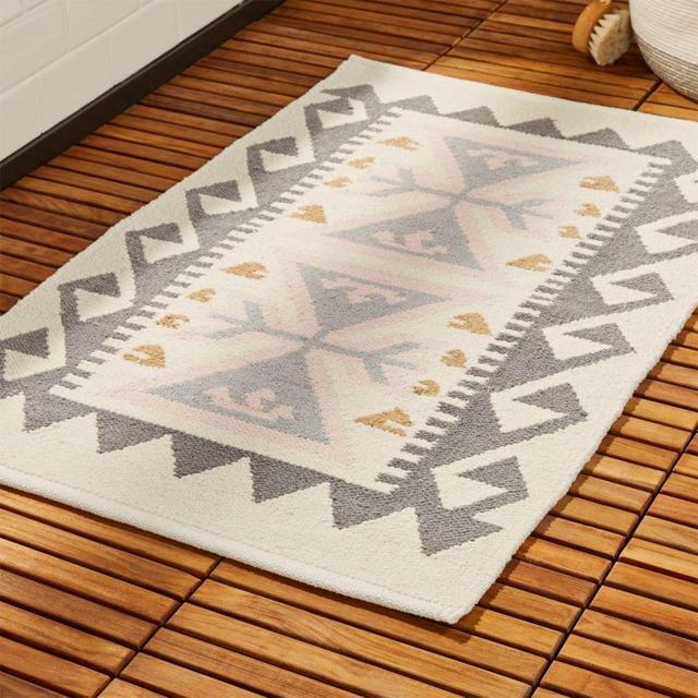 Valencia PInk and Grey Bath Mat