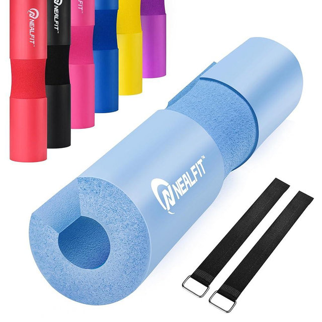 NEALFIT Barbell Pad Squat Pad for Squats—Squat Bar Pad—Great for Weightlifting,Lunges and Hip Thrusts—Foam Sponge Pad—Fit Standard and Olympic Bars Perfectly