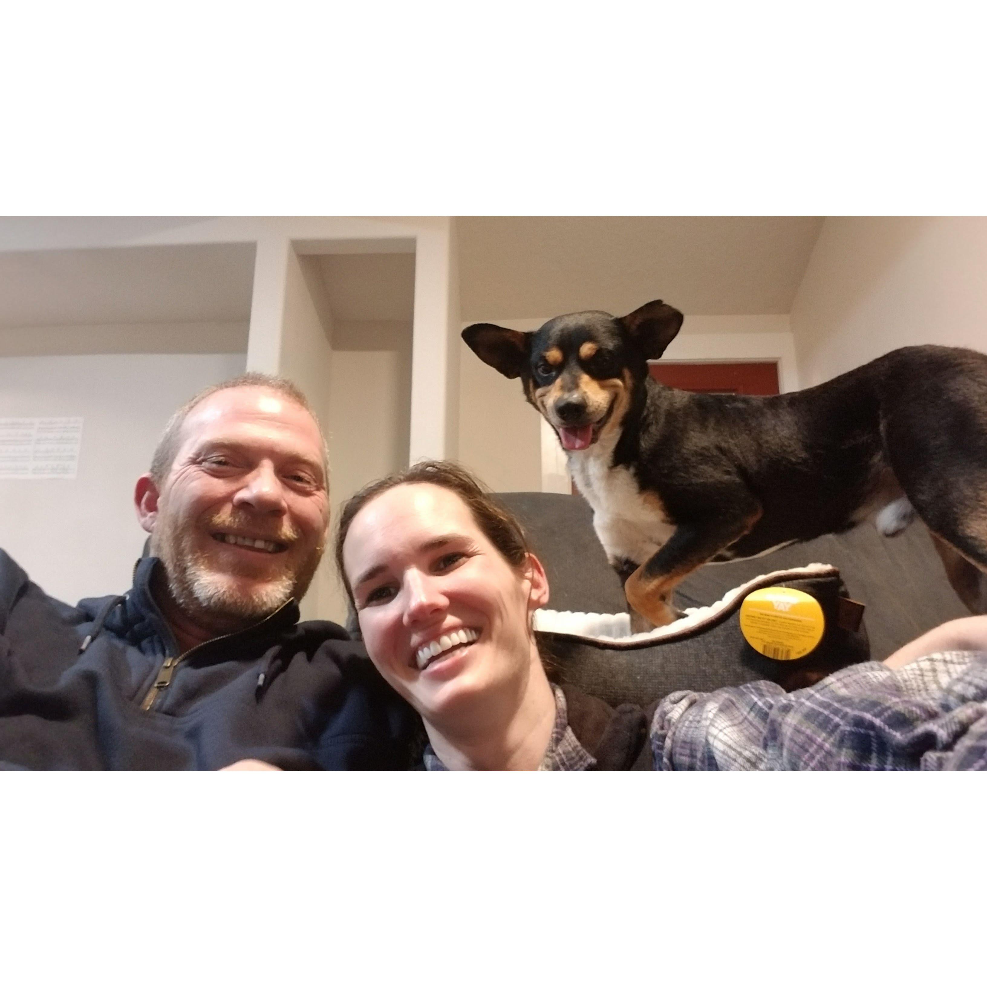 Our first adoption! - Gilbert's first night home.