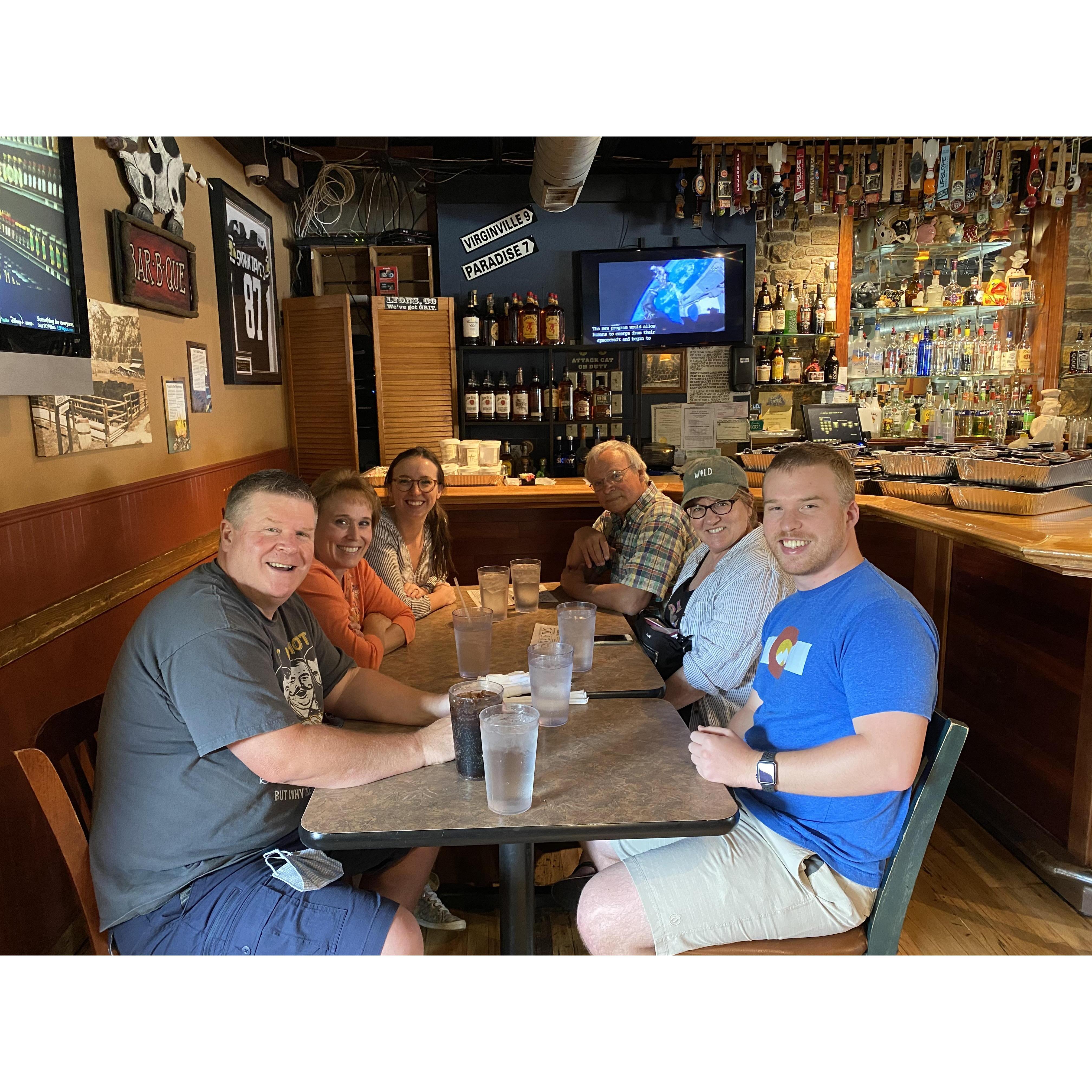 Parents visit Colorado! Lunch at Smokin' Dave's! 2020