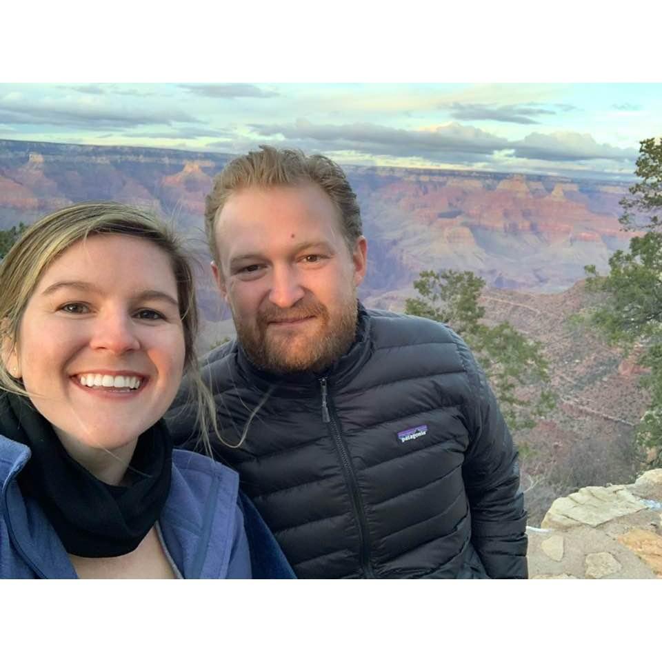 Our first Valentine's together, at the Grand Canyon, it was 32 degrees!
