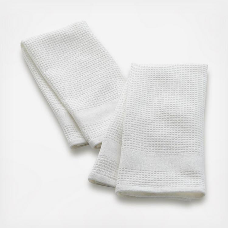 Textured Terry Alloy Grey Organic Cotton Dish Towels, Set of 2 +