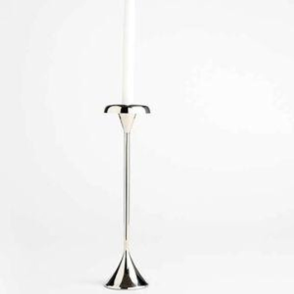 Aura Short Nickel Cast Brass Candelabra | Small