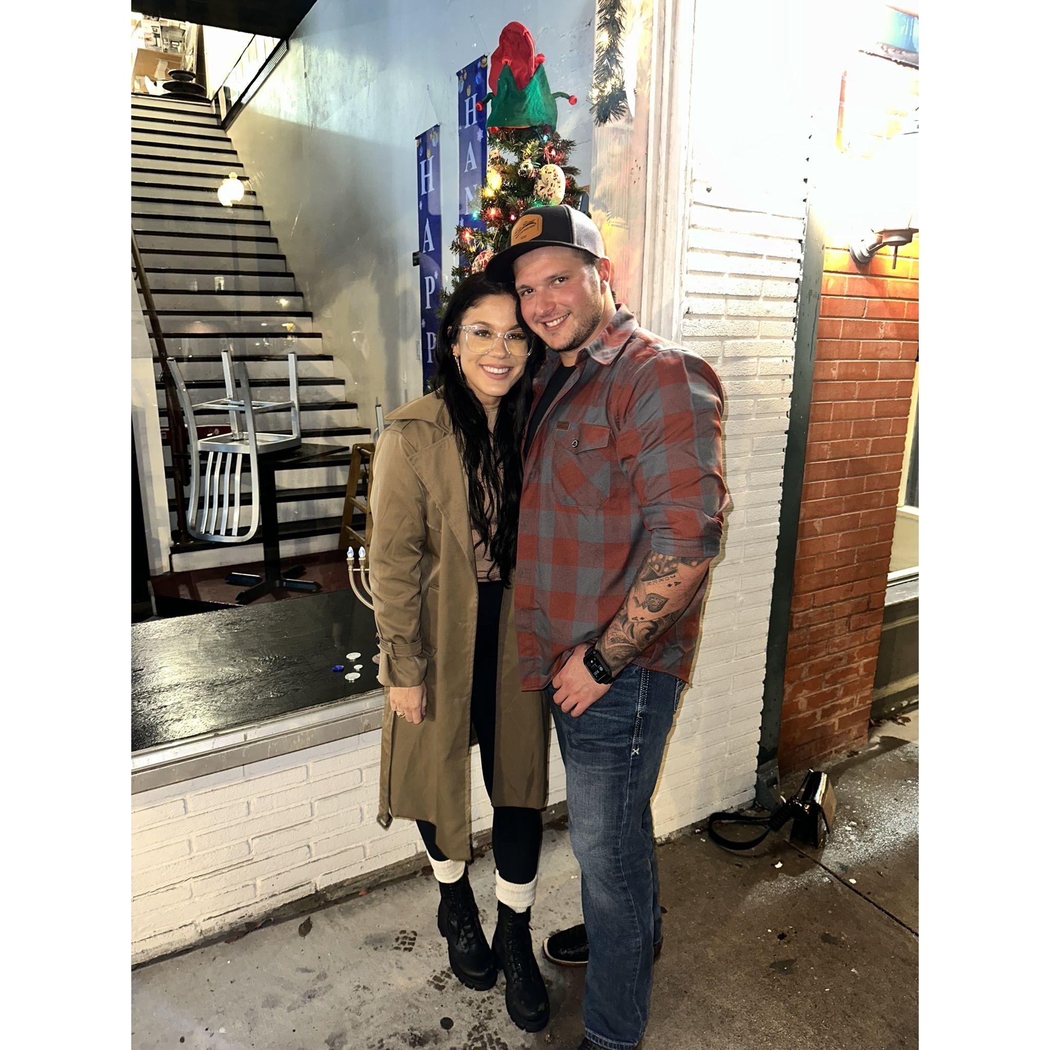 One of our first pictures together. Taken in downtown Bryan.