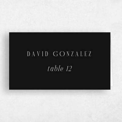 Black Wedding Place Card - Melina