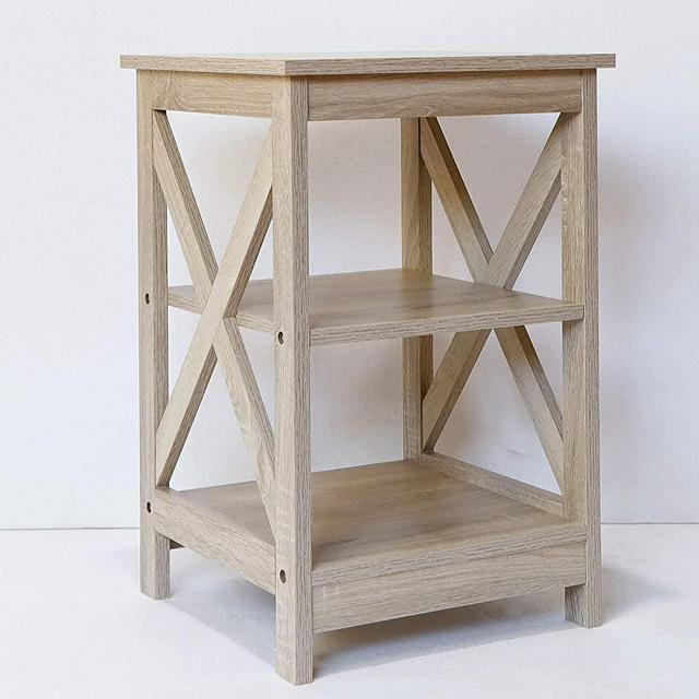 Farmhouse End Table Side Table (White Oak)