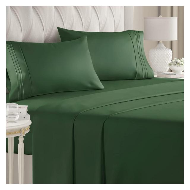 CGK Linens 4 Piece Deep Pocket Microfiber Sheet Set in Emerald, Size Queen