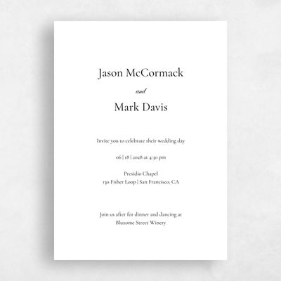 Black Elegant Wedding Invitation - Henderson Portrait Letterpress