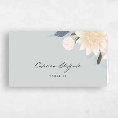 Blue Sage Mist Wedding Place Card - Simeri