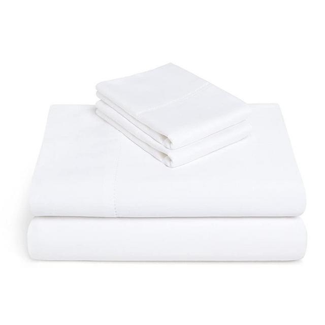 Pure Sleep Cotton Bamboo-Lyocell Blend Eco-Friendly 4 Piece Sheet Set - Softest Bed Sheets and Pillowcases (King, White)