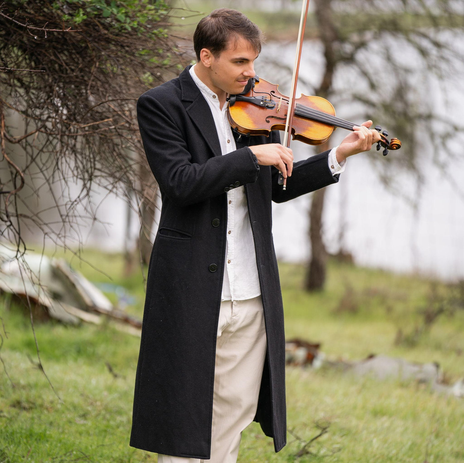Amazing violinist playing during the proposal.