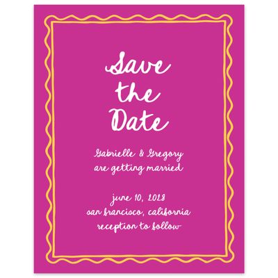 Fuchsia, Pink Wedding Digital Save the Date - Nyssa Portrait