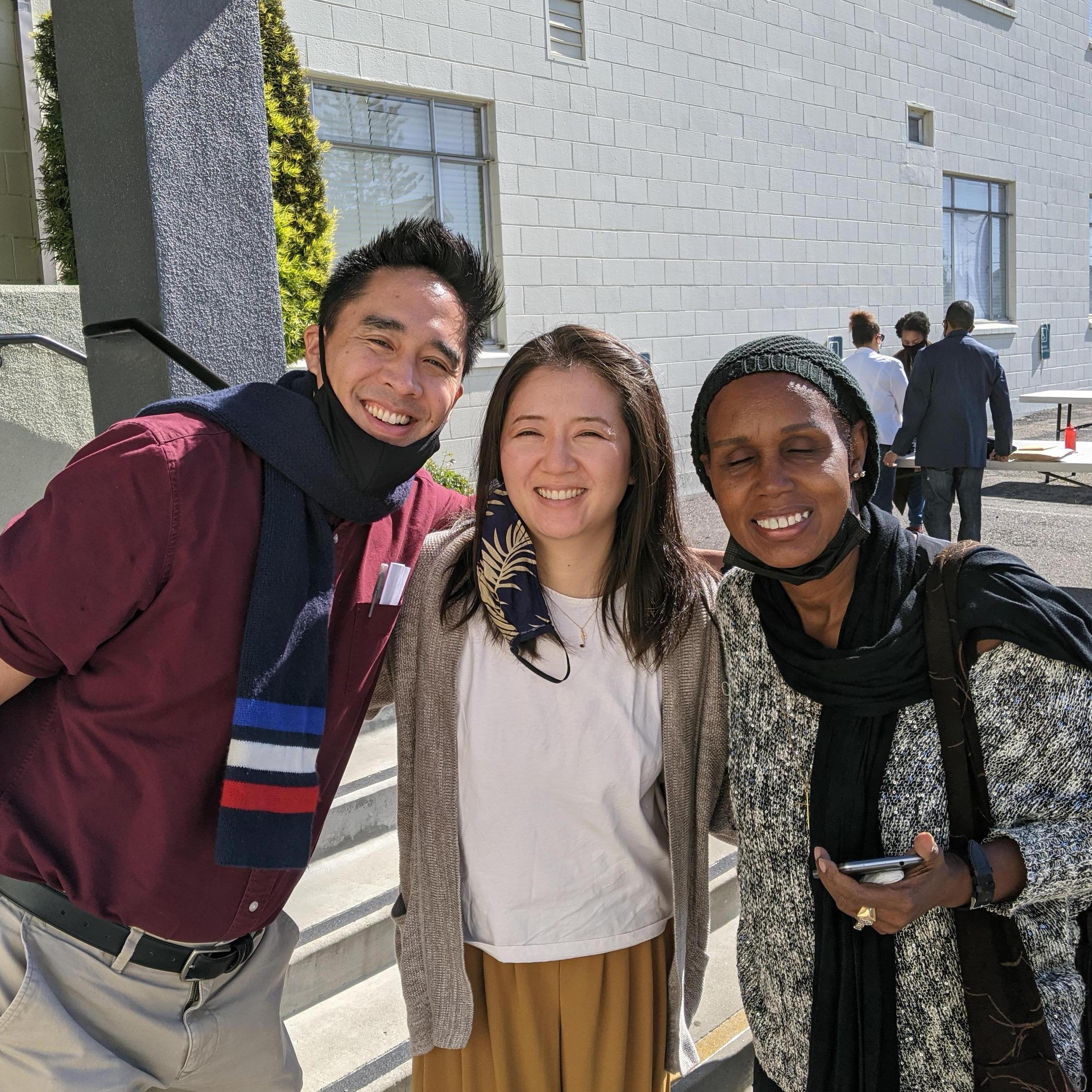 Church in Oakland, introducing Tiff to my mentor, good friend, and Sunday School Teacher from High School