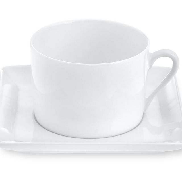 Apilco Zen Porcelain Cups & Saucers, Set of 2