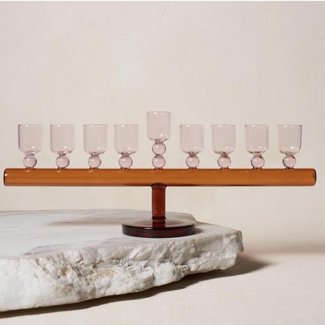 Glass Chanukiah