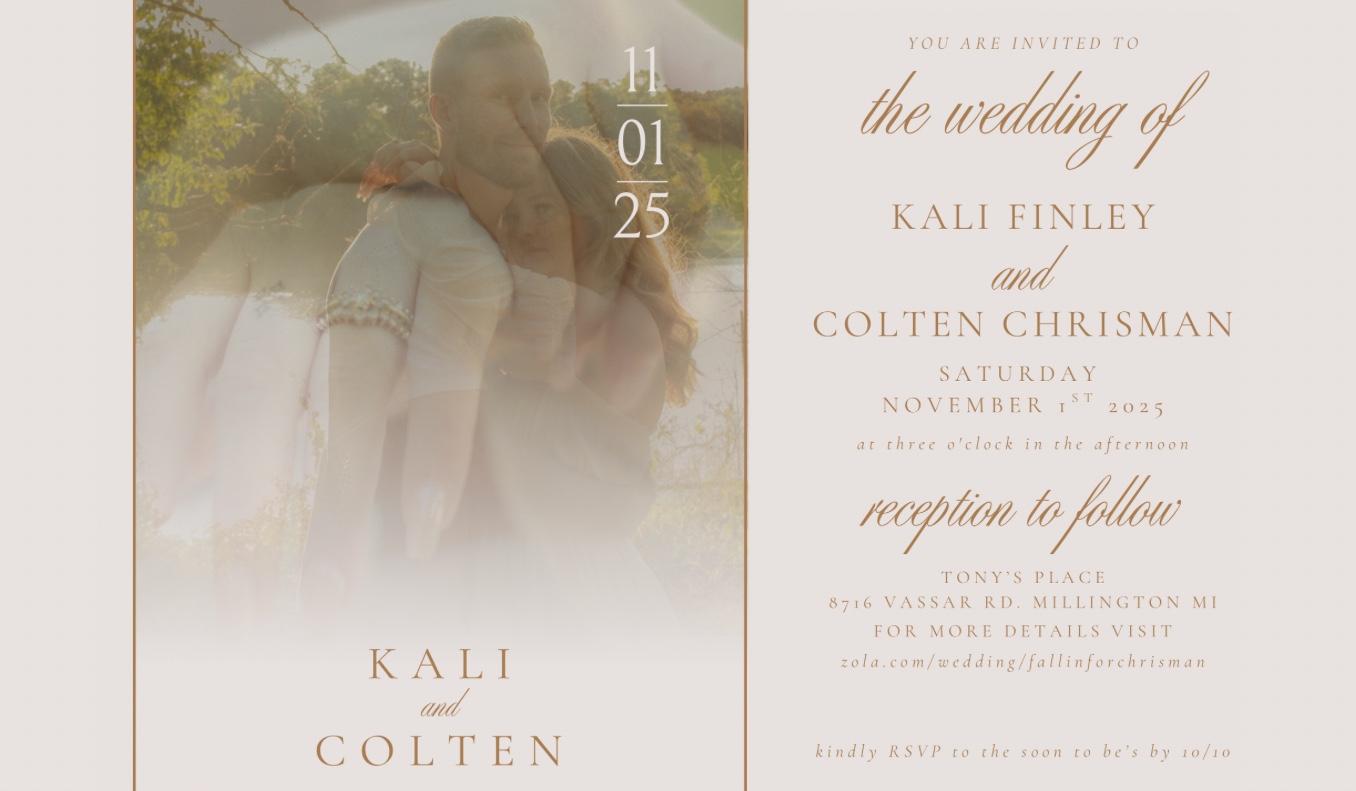 The Wedding Website of Kali Finley and Colten Chrisman