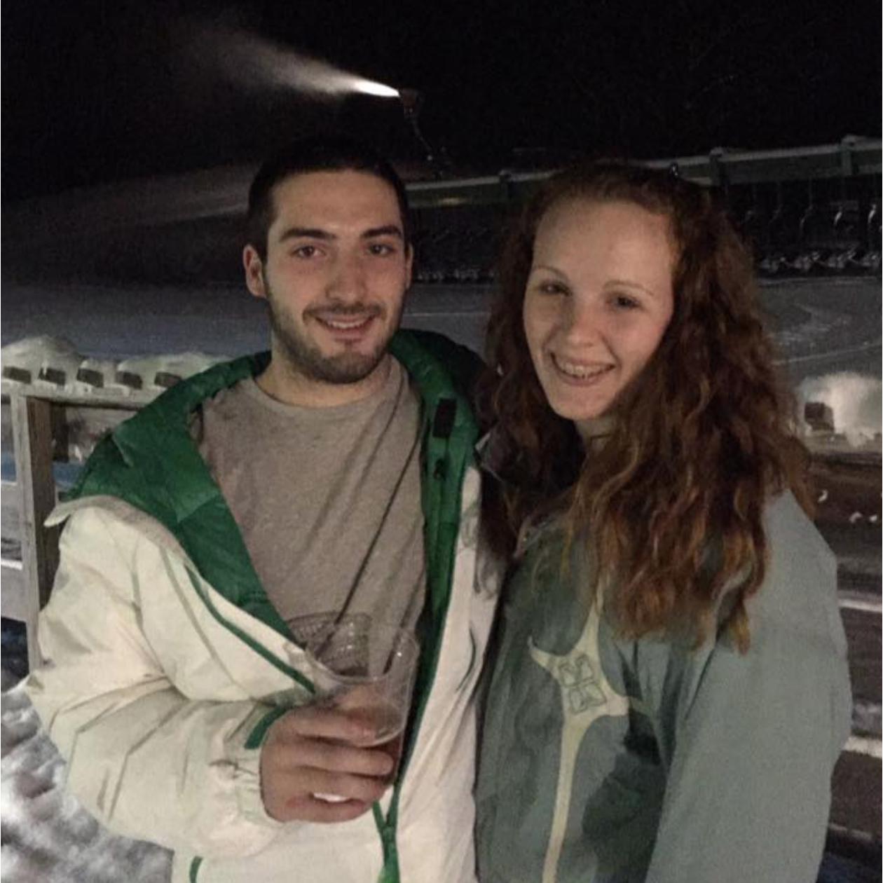 The first picture we took as a couple in December 2014 at Cannon Mountain