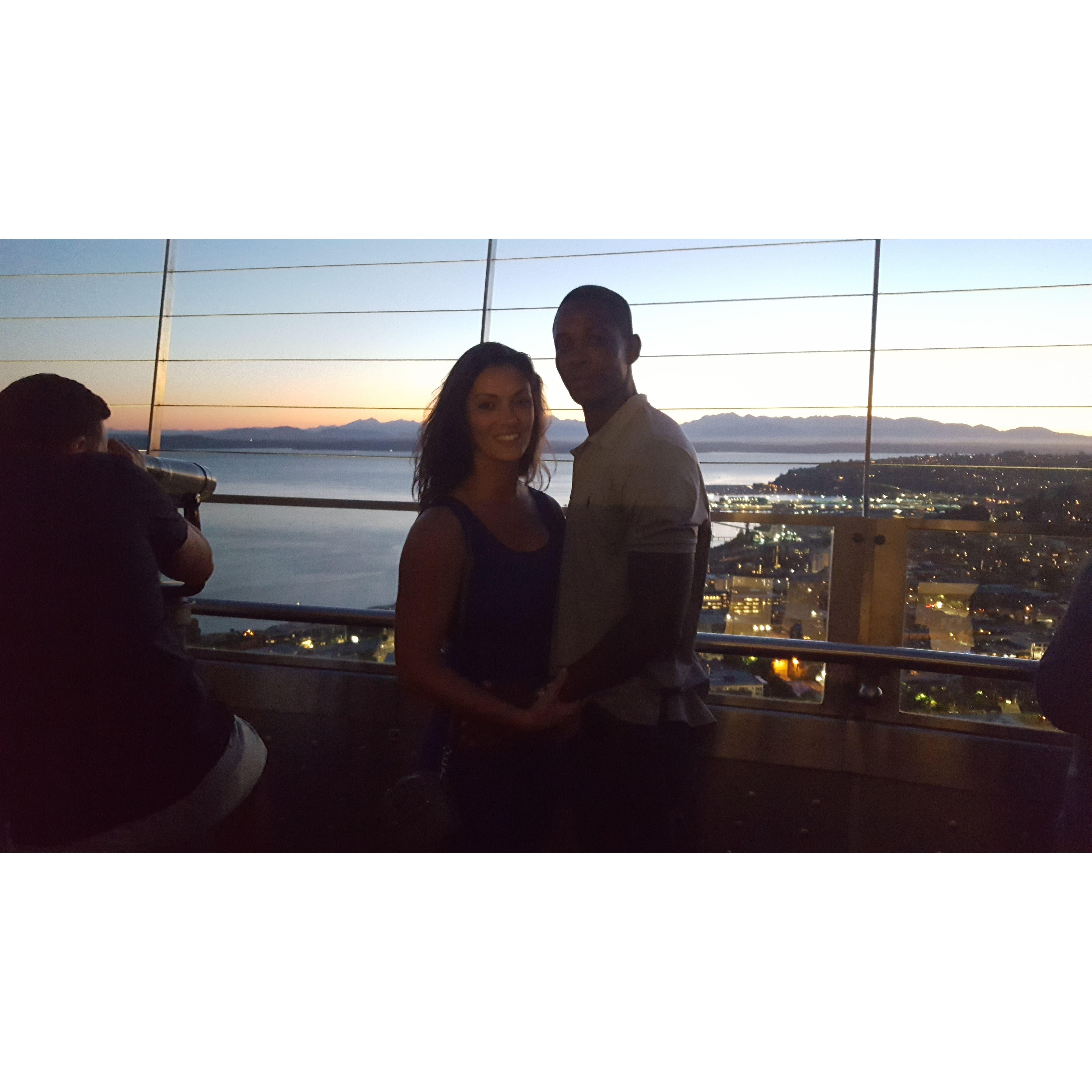 Her first time at the Space Needle, 2017.