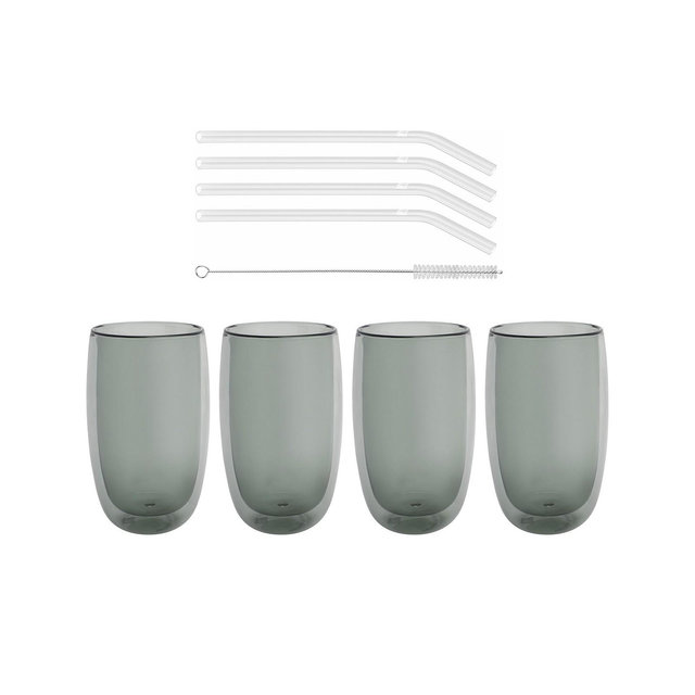Zwilling Sorrento Latte Glass, Smoke, 11.8oz., Promo 8pc Set