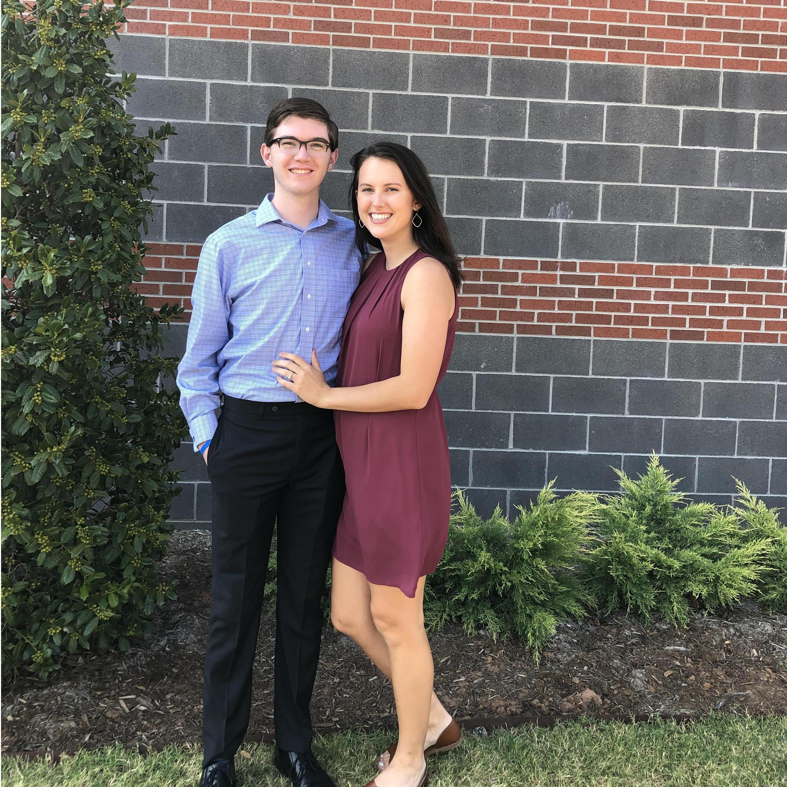 Our first public event as an engaged couple at Serena and Josh Storme's wedding (August 2020)