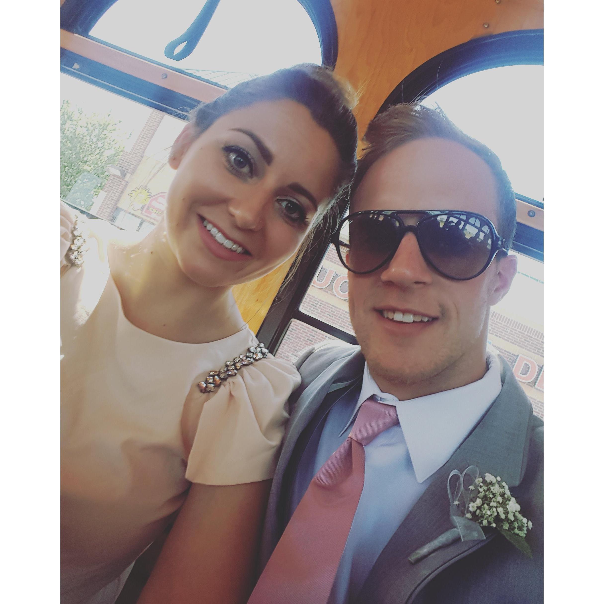Wedding ready on a trolley