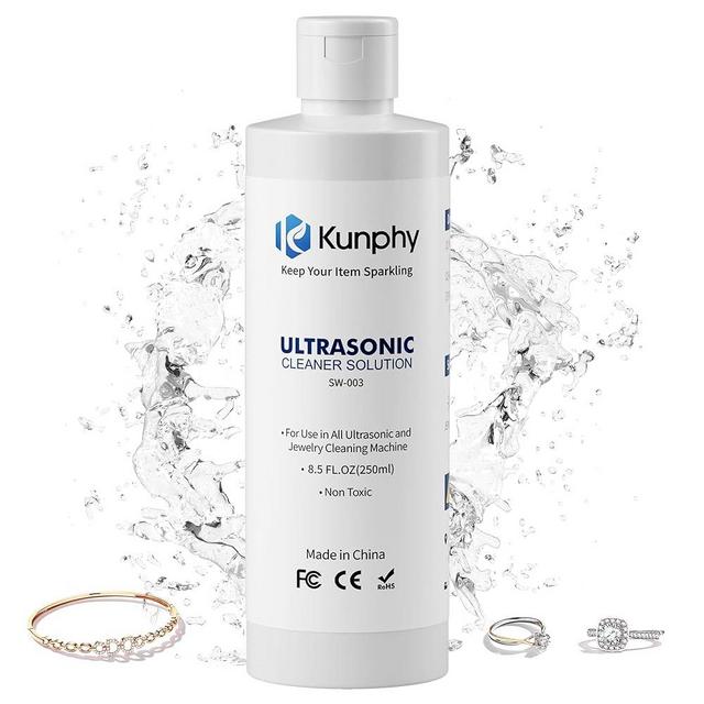 kunphy Ultrasonic Jewelry Cleaner - Effective Solution for Cleaning Gold, Silver, Platinum, Diamonds, and Eyeglasses Watch, 8.5 oz (250 ml)