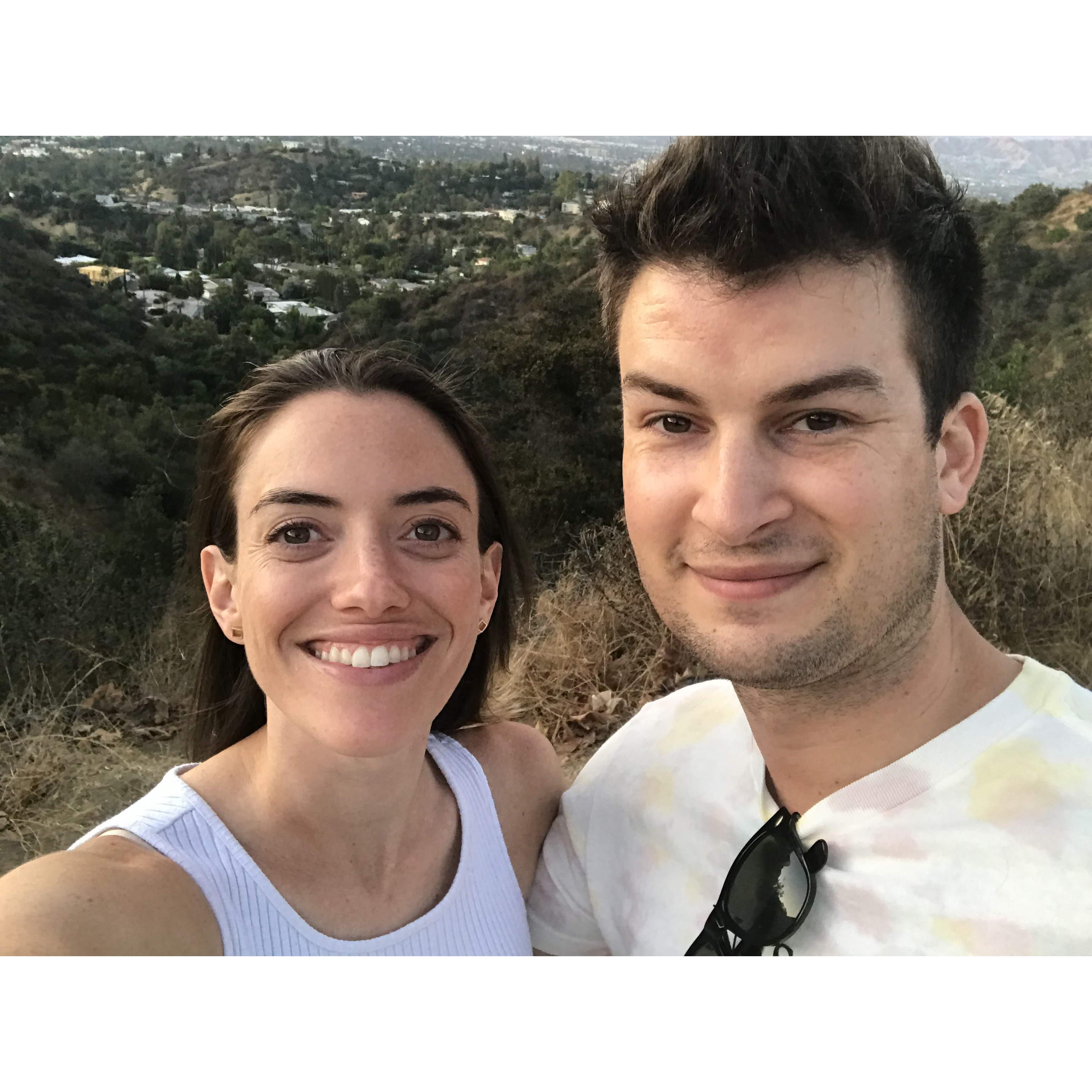 Hopped out of the car for a quick selfie while driving down famous Mullholland Drive