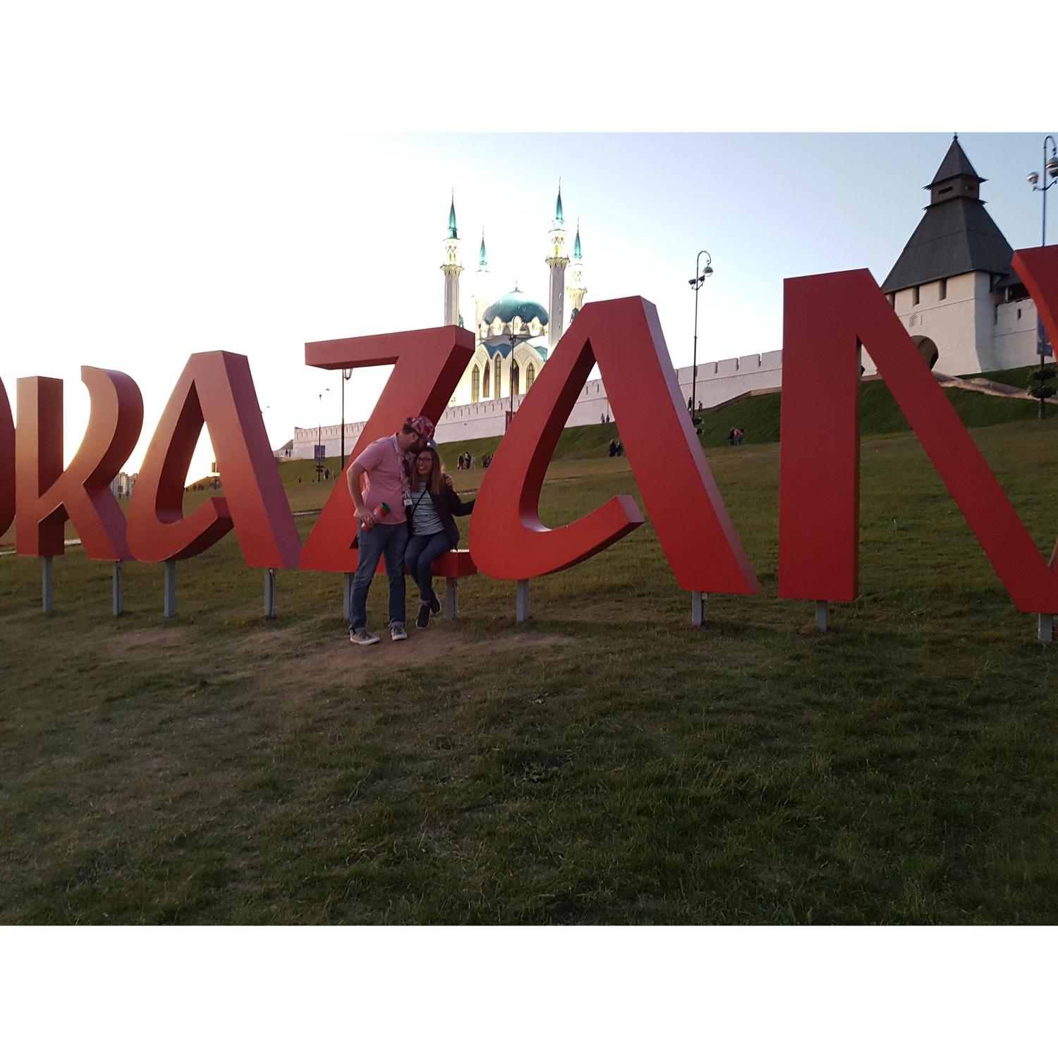 Stealing a smooch at the Kazan Kremlin during the 2018 FIFA World Cup