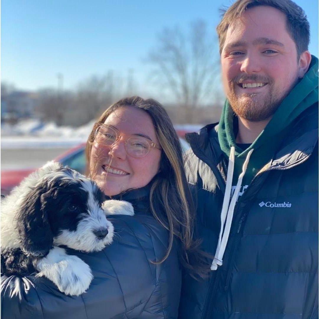The day we got our first puppy- Bennie! We, aka Hunter, named him after MSU football WR from 2009-2013 Bennie Fowler!