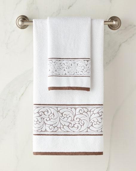 UMTDFrisee Bordure Bath Towel White