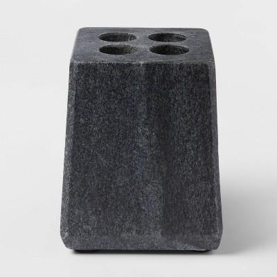 Solid Marble Toothbrush Holder Dark Gray Wash