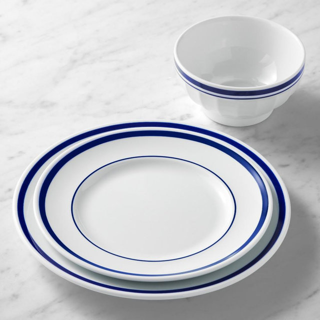Brasserie 12-Piece Dinnerware Set, Blue