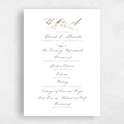 Multi-Colored Wedding Program - Sable