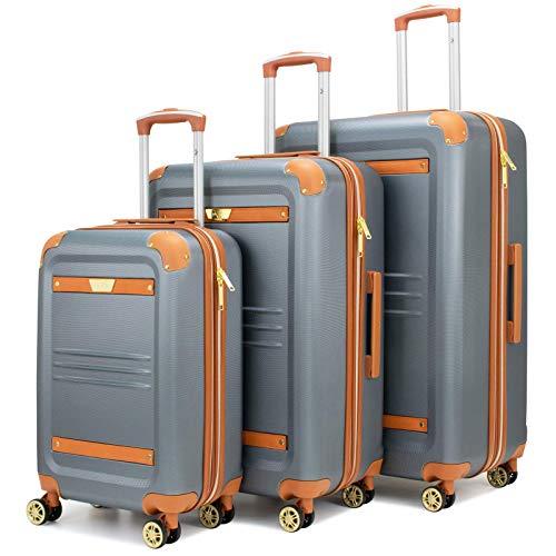 19V69 Italia Vintage 3 Piece Expandable Hard Spinner Luggage Set