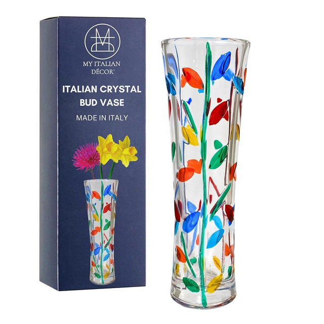 Murano Glass Tree of Life Vase (Small), Hand Painted In Italy